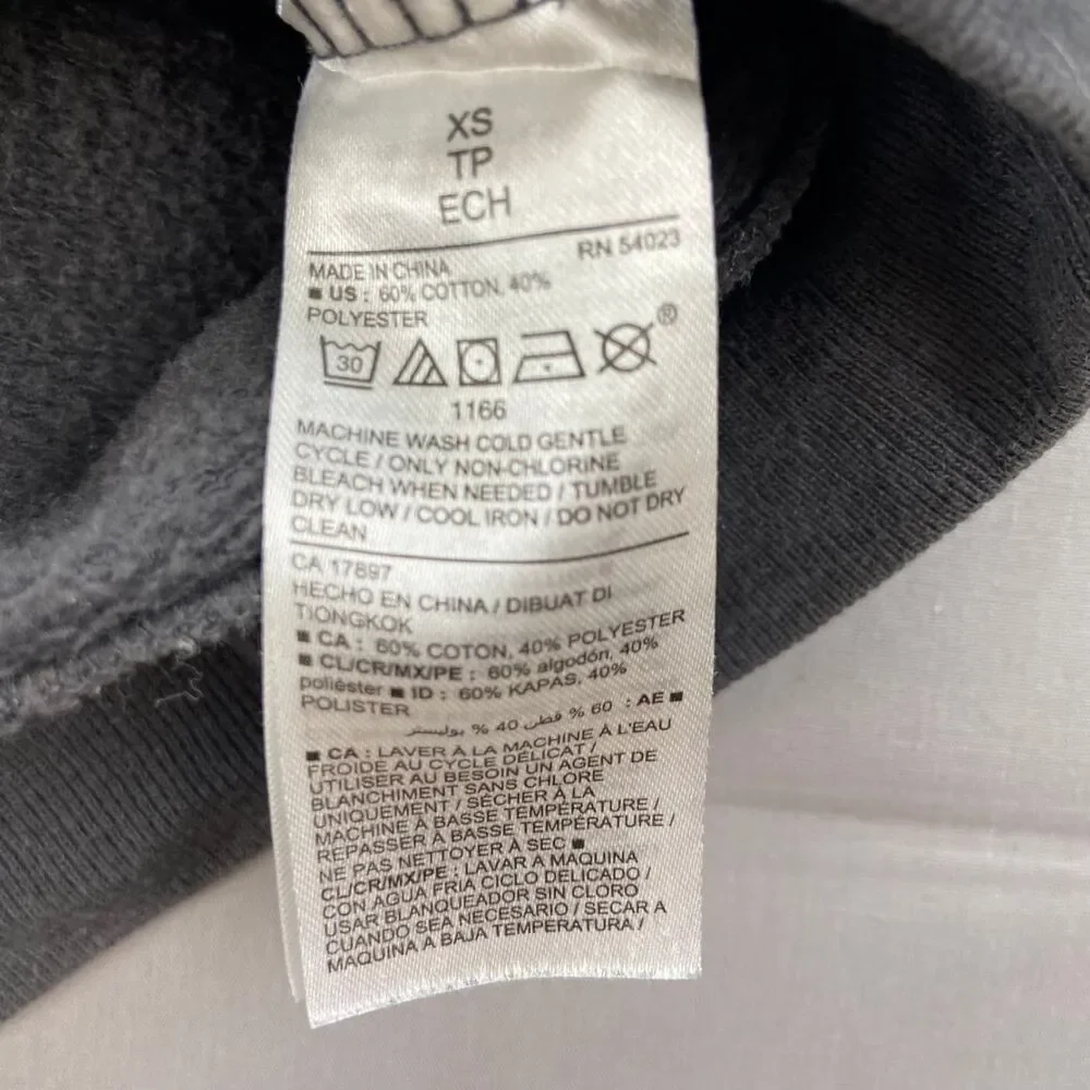 Wu-tang Xs Charcoal Gray Sweatshirt Earth Graphic Cotton Blend Pullover 60 40